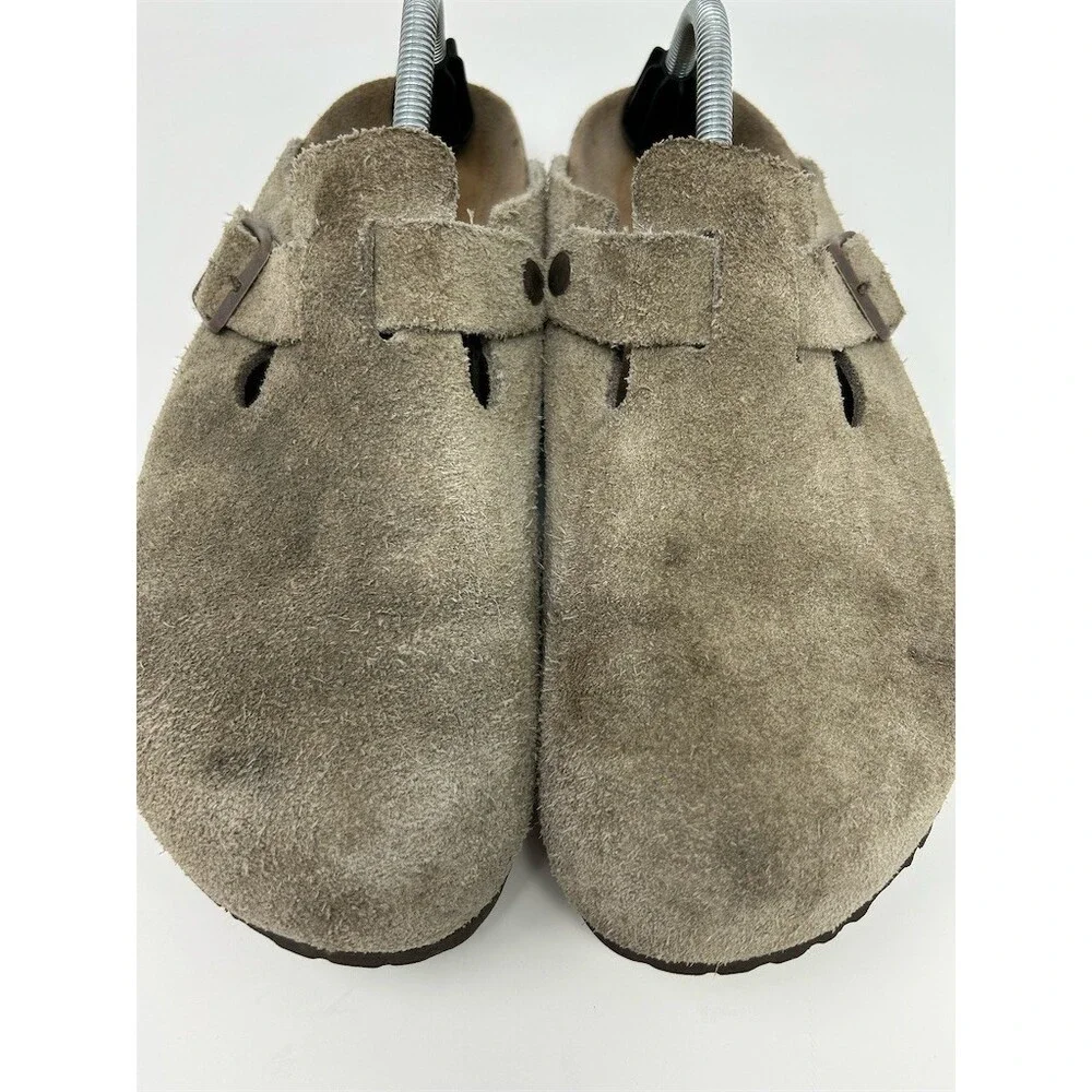 Birkenstock Boston Clogs Unisex Beige Slip-On Adjustable Buckle Size 45 Narrow